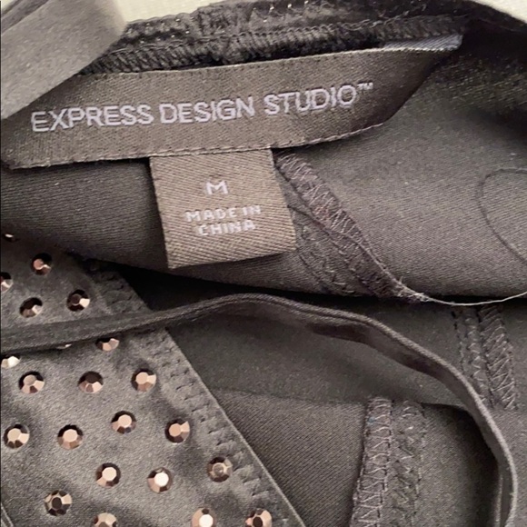 Express Design Studio Y2K black rhinestone silk camisole - Picture 9 of 10